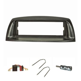 tomzz Audio 2414-027 Radio Fascia Set Compatible with Fiat Punto 188 Year of Manufacture 1999-2005 Black with Radio Adapter ISO Antenna Adapter ISO DIN Release Lever