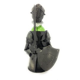 Imported Gift Depot Knight in Armor with Sword and Shield Metal Wine Bottle Holder