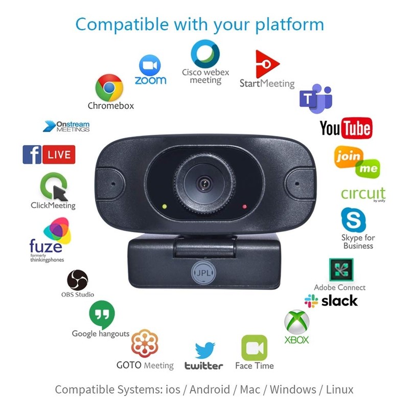 JPL Vision Mini+ USB-A, 1080p Pro HD Webcam, with Internal