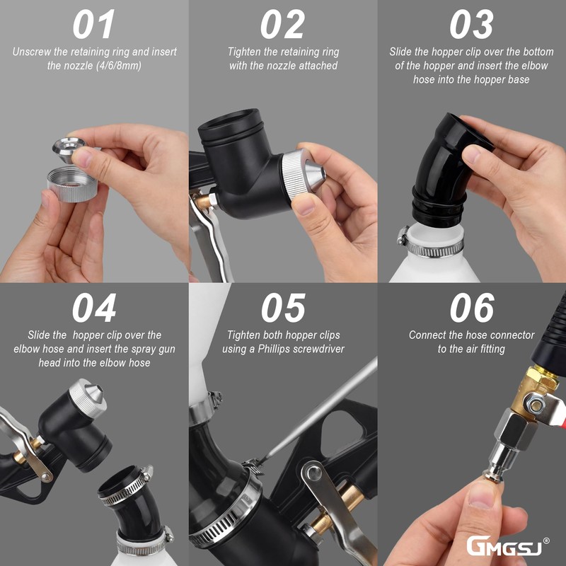 Drywall Texture Spray Gun Kit with Hopper & 3 Nozzles