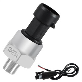 FUSCH 200 PSI Pressure Transducer Sensor with Connector Harness, 1/8"NPT Thread Stainless Steel Pressure Transmitter for Oil Fuel Water Air