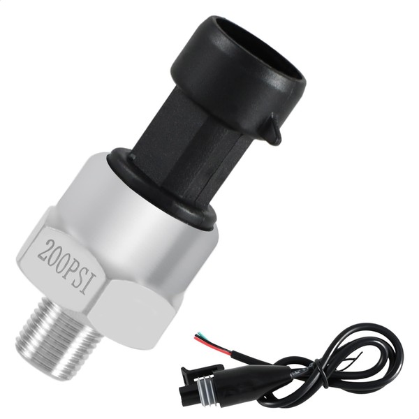 FUSCH 200 PSI Pressure Transducer Sensor with Connector Harness, 1/8"NPT