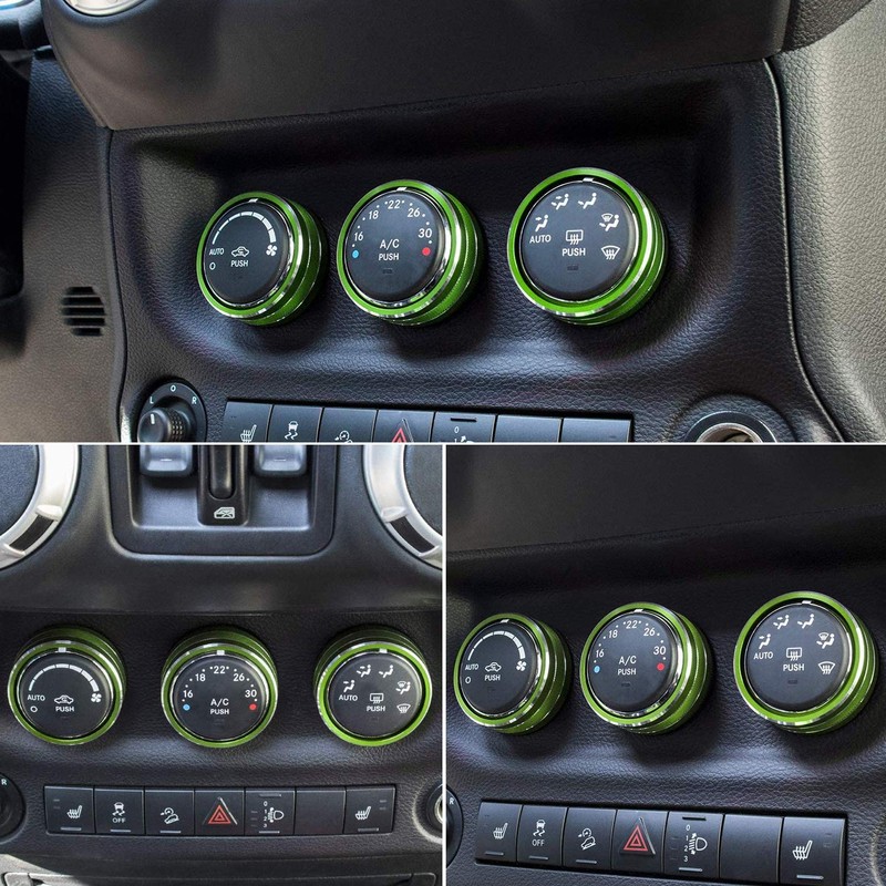 (Green) - Danti 3pcs Audio Air Conditioning Button Cover Decoration