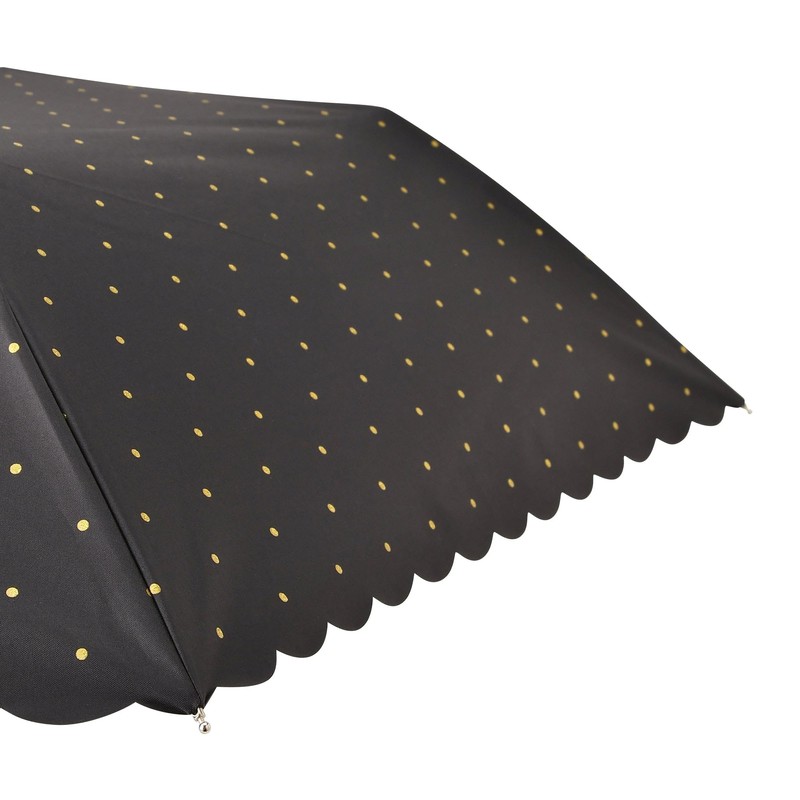 Francfranc Flanc Blackout Dot Glitter Heat Cut Folding Umbrella, 19.7