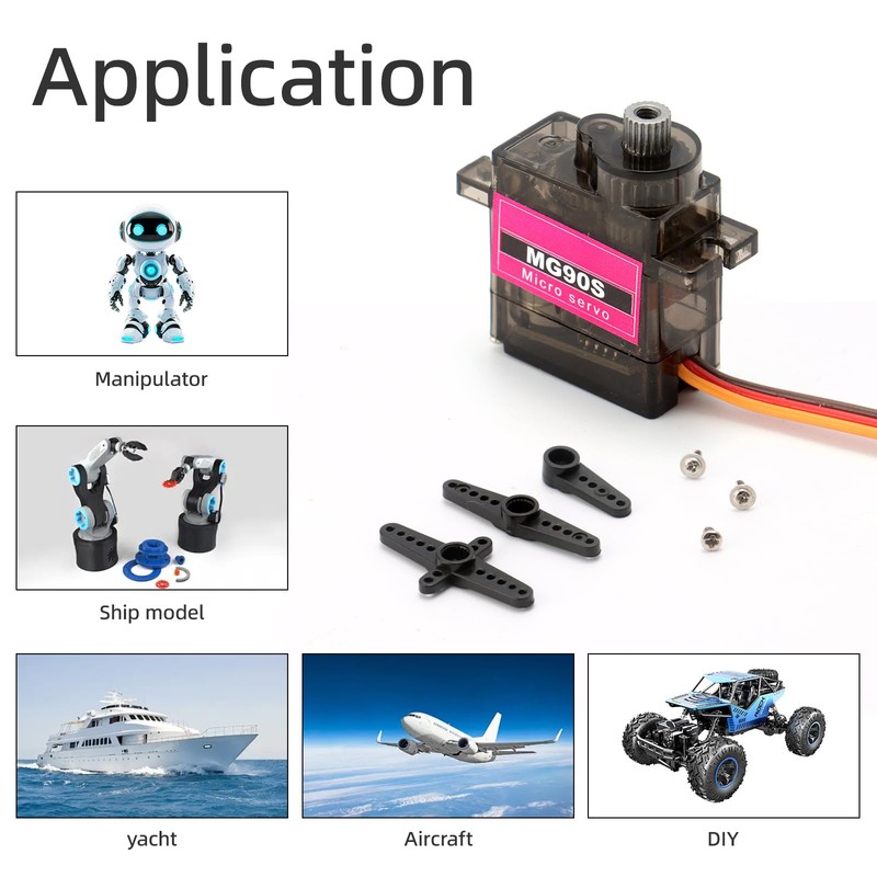 DIANN 6pcs MG90S Micro Servo 180° Servo Motor 9G Geared