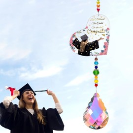Graduation Sun Catcher Gifts, Grad Suncatcher Stone Spiritual Gift, Rainbow Maker Hang for Window Home Decor Car Charms Graduation Gifts for Her