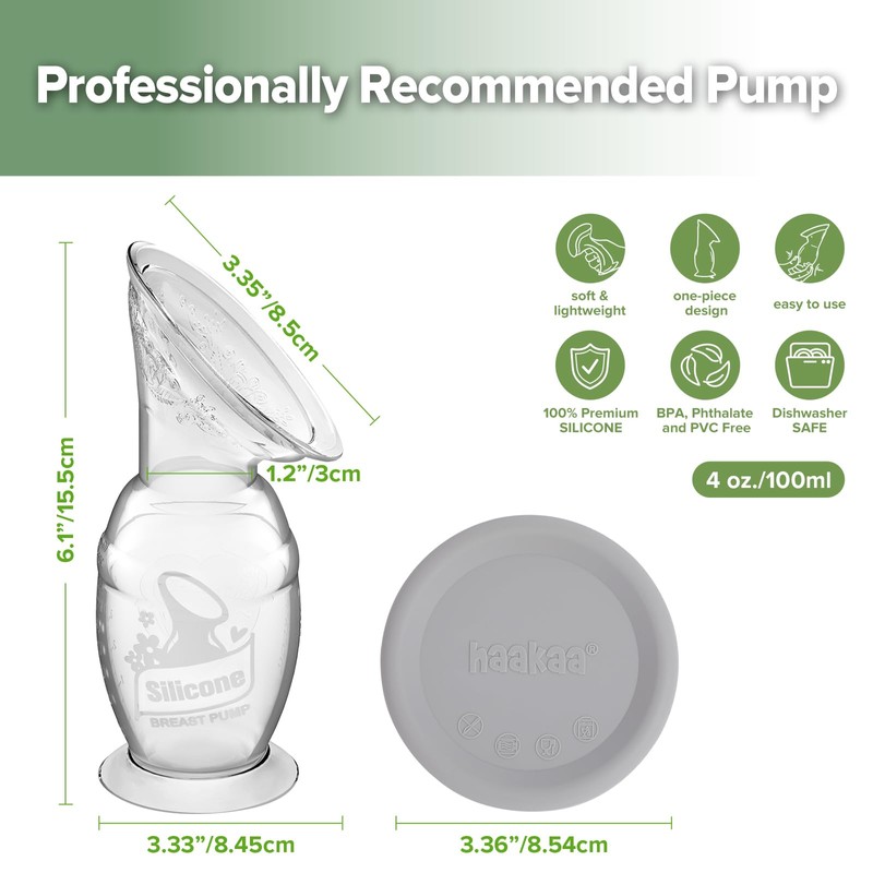 haakaa - Extractor de leche manual y tapa de silicona