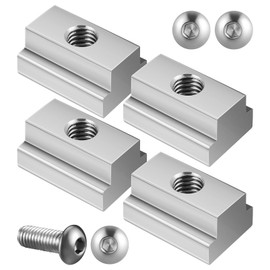 Mikinona 4pcs Slot Nuts for Truck Bed Rails Stainless Steel Fastening Accessories Heavy Duty Strength Easy Slide and Lock Installation Compatible with Truck Accessories