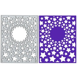 Stars Frame Metal Die Cuts Dies Stencil, Round Stars Frame Cutting Dies Cut Stencils DIY Scrapbooking Cards Photo Album Craft Decorative Embossing Paper Dies for Album Card Scrapbooking Making
