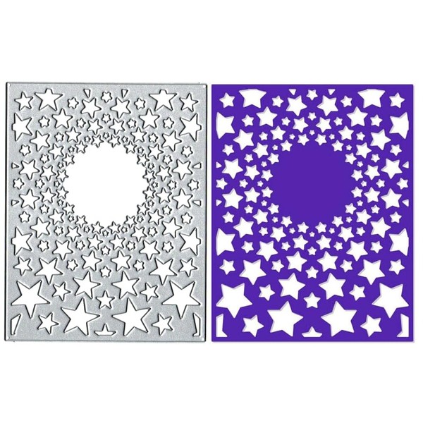 Stars Frame Metal Die Cuts Dies Stencil, Round Stars Frame