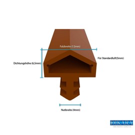 Door Seal With Anti-Expansion Thread, 4 mm Groove Width, 7 mm Groove Depth, 12 mm Fold, Quick To Install, High-Quality House Door Seal, Rubber Seal, Door Stop Seal