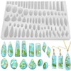 RESINWORLD Stud Earrings Silicone Mold with 41 Paired Shapes, Rectangle