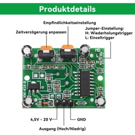 YELUFT 10 Stück PIR Bewegungssensor Bewegungsmelde Modul mit 5 Stück Exklusivem Gehäuse für Arduino Raspberry Pi