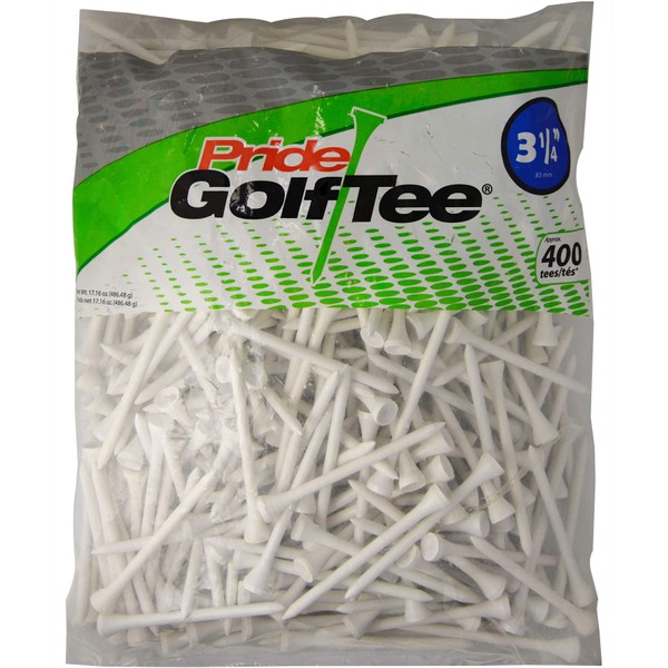 Pride (PG3440075) Golf Deluxe Tee (3-1/4 Inch,  White) - 400 Count