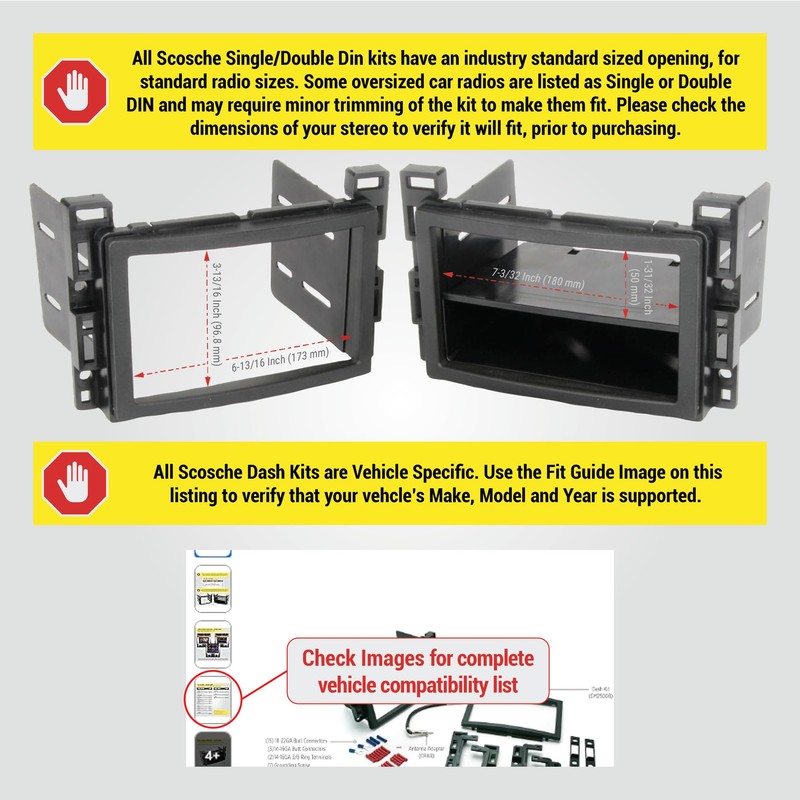 Scosche ICGM10BN Complete Double/Single DIN Stereo Installation Kit for Select
