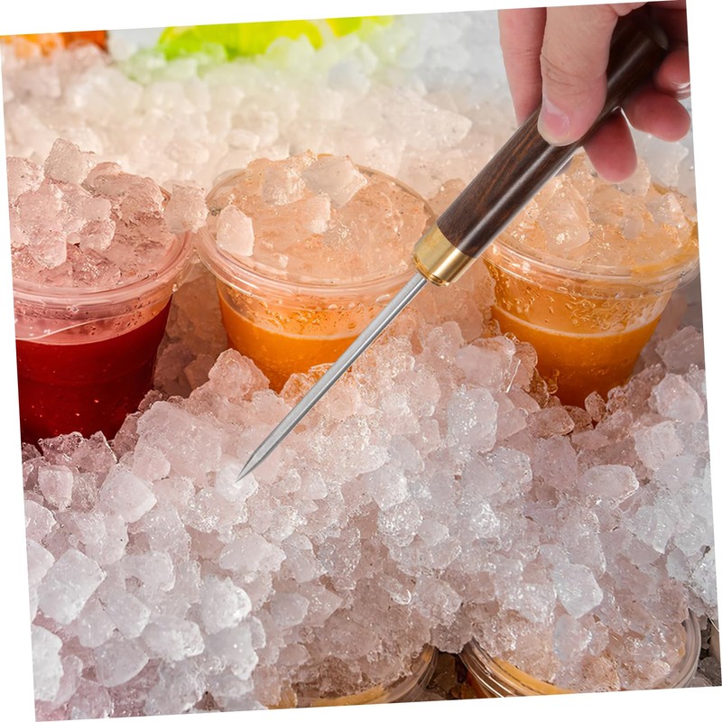 COLLBATH Triple-Head Ice Chisel Ice Ice Sculpting Tool with Wooden