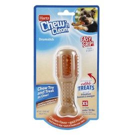 Hartz Chew 'n Clean Drumstick Dog Toy, Chicken Flavored Dog Chew Toy and Treat for Moderate Chewers