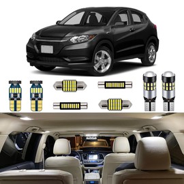 AUTOGINE 10 Piece White LED Interior Lights Kit for Honda HR-V HRV 2014 2015 2016 2017 2018 2019 2020 2021 Super Bright 6000K Interior LED Light Bulb Package + Install Tool