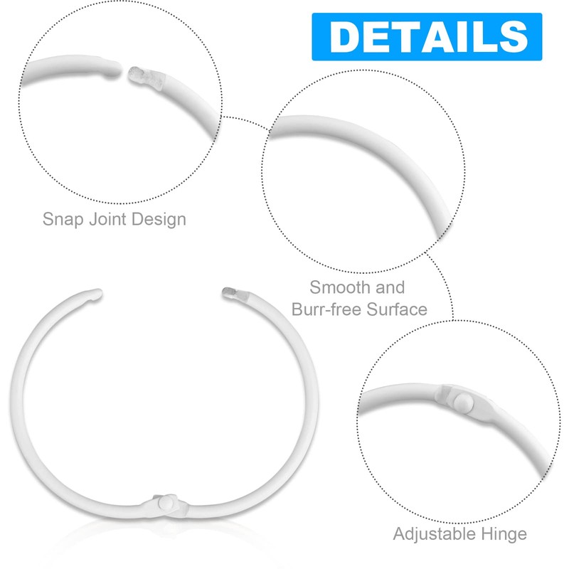 24 Pack Shower Curtain Rings, Rustproof Decorative Shower Curtain Hooks