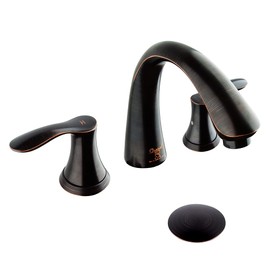 8 Inch Two Handle Bathroom Faucet Widespread Oil Rubbed Bronze, Oakland Bronze Bathroom Faucet for Sink 3 Hole Brass Lavatory Faucet Lead-Free with Pop Up Drain Supply Line, KSB8232