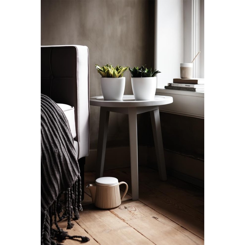 Elho Brussels Diamond Round 14 - Indoor Planter - White,