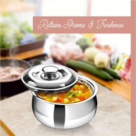 SIGNORA WARE Large Insulated Casserole Dish with Lid 1500ml. Stainless steel Hot Pot Food Warmer/Cooler -Thermal Soup/Salad Serving Bowl Stainless Steel Hot Food Container–Best Gift Set for Moms