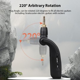 summina 2.4G Wireless Guitar System Rechargeable Portable Transmitter Receiver Set 10 Hour Working Time 220-degree Rotatable Plug and Play for Electric/Acoustic Guitar Bass Violins