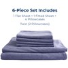 Pure Bedding Bed Sheets - Full Sheet Set [6-Piece, Heather