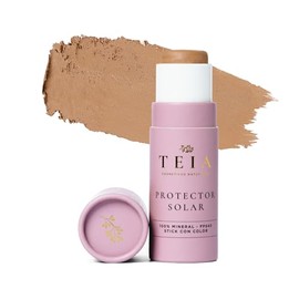 TEIA COSMETICOS Protector Solar Facial en Barra, FPS40, 100% Mineral con Color, Cobertura Alta, 4 Tonos (Bronceado)