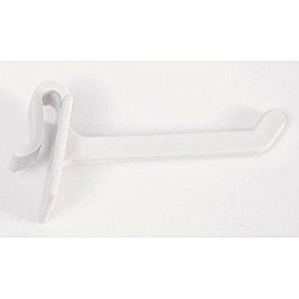 Counter Rack Hook in White Plastic 2 Inch Long - Count of 10