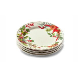 Princess House  MARBELLA Winter Berry Lunch Plates  set of 4 (3495) New In Box