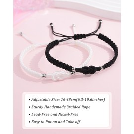 BOCHOI Couples Bracelets Matching Bracelets for Couples Gifts for Him and Her Long Distance Relationship Bracelet Anniversary Birthday Gifts for Girlfriend Boyfriend Husband Wife Soulmate