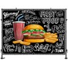 Burger Fries Photography Backdrop Black Wall Fast Food Restaurant Cooking