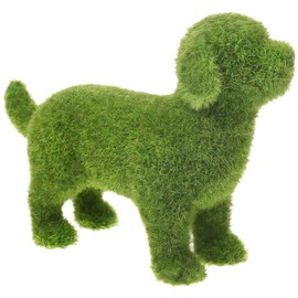 YOFAPA Artificial Moss Rock Dog Statue, Cute Flocking Dog Ornament for Outdoor Garden, Balcony, and Window Display - Realistic Faux Green Dog Decoration for Yard, Patio, and Photo Props
