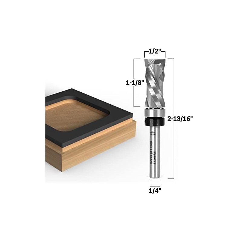 YONICO 33209q Top Bearing Ultra-Performance Compression Flush Trim Router Bit