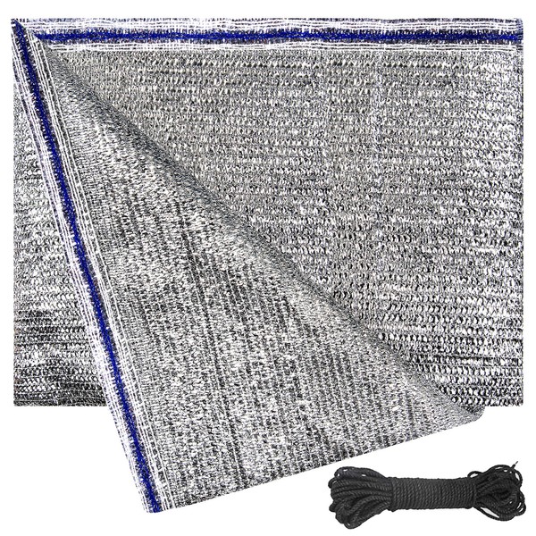 UNIUP 90% Aluminum Foil Shade Cloth Mesh No Grommets Silver