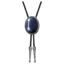 Stone Bolo Tie Native Western Cowboy Hand-woven Leather Bola Tie Necktie for Men Women