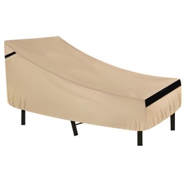 NEVERLAND Waterproof Patio Lounge Chair Cover, Outdoor Chaise Lounge Covers with Heavy Duty Material, 420D Waterproof Outdoor Chairs Cover 82L x 57W x 32H inch Golden