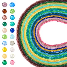 EEE ELECRELIVE 20 Strands 20 Colors 2mm Crystal Glass Beads Rondelle Glass Beads for Earring Bracelet Necklace Jewelry DIY Craft Making