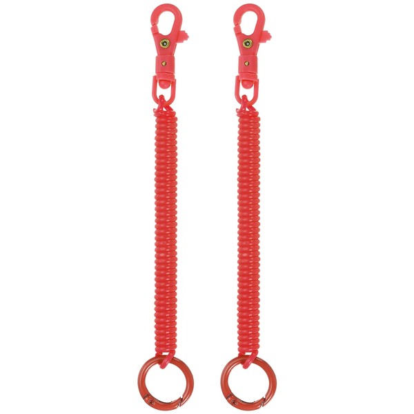 PATIKIL Retractable Coil Springs Keychain, 2 Pack Anti-lost Key Chain