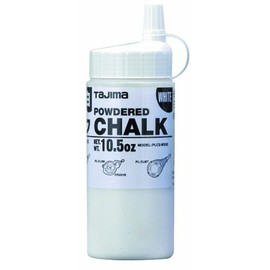TAJIMA Micro Chalk - White 10.5 oz (300g) Ultra-Fine Snap-Line Chalk with Durable Bottle & Easy-Fill Nozzle - PLC2-W300