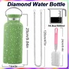 WINCHERRIA Diamond Water Bottle,Bling Water Bottle Rhinestone Stainless Steel Thermal