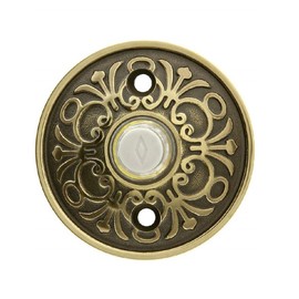 Emtek 2406 2-3/4" Diameter Lancaster Style Brass Lighted Doorbell Rosette, French Antique