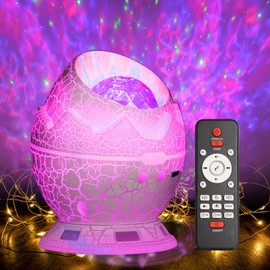 Dinosaur Egg Galaxy Star Projector Starry Light with Bluetooth Speaker, Night Light with White Noise, Nebula, Timer & Remote Control Best Gift & Decoration for Christmas Kids Bedroom (White Pro)