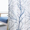 FMFUNCTEX Linen Semi Sheer Curtains for Bedroom, Blue White Curtains
