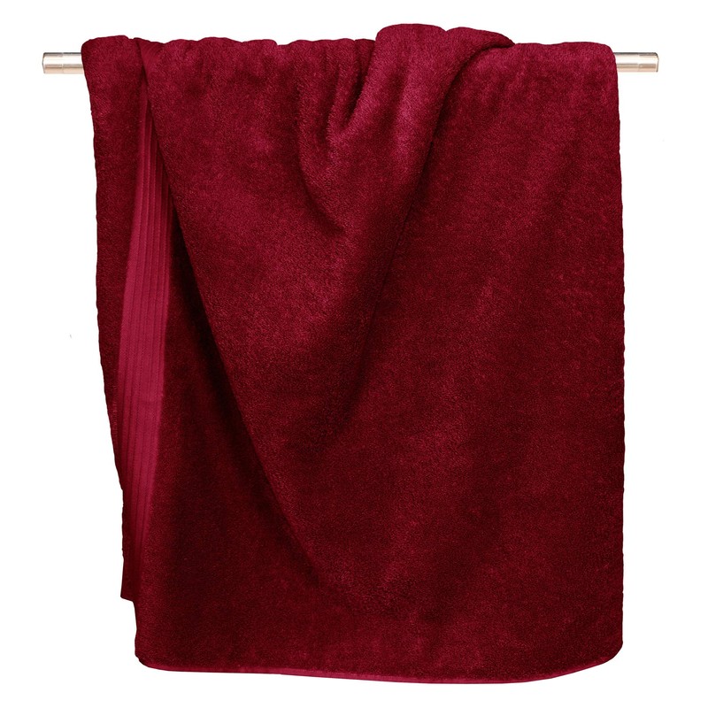 Lashuma Sauna Towel Embroidered with Monogram, Bath Towel Red Ruby
