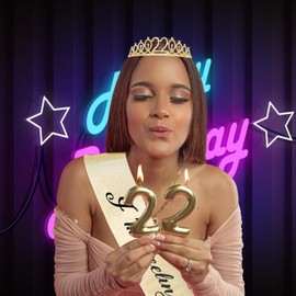 CIEHER 22th Birthday Sash and Tiara Gold 22th Birthday Decorations Women 22th Birthday Gifts 22th Birthday Sash 22 Year Old Birthday 22 Birthday Sash 22th Birthday Crown Happy 22 Birthday