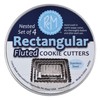 R&M International Fluted Rectangle Cookie and Biscuit Cutters, Tinplated Steel,