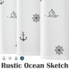 jinchan Black and White Shower Curtain Nautical Simple Fabric Shower