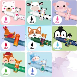 Set of 18 Gel Eraser Pens - Erasable Gel Pen - with Thermosensitive Eraser Ink, Variety of Ink Colours and Barrel Designs, 0.7mm Tip